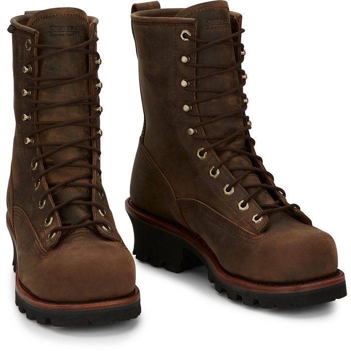 Shop Paladin 8″ Waterproof Steel Toe Logger boots in brown